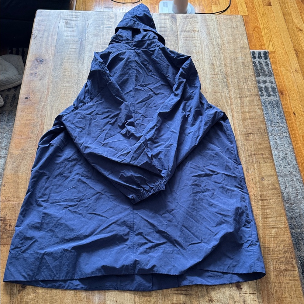 Eileen Fisher light cotton nylon stand collar long coat boxy fit thigh length 1X - Picture 10 of 10